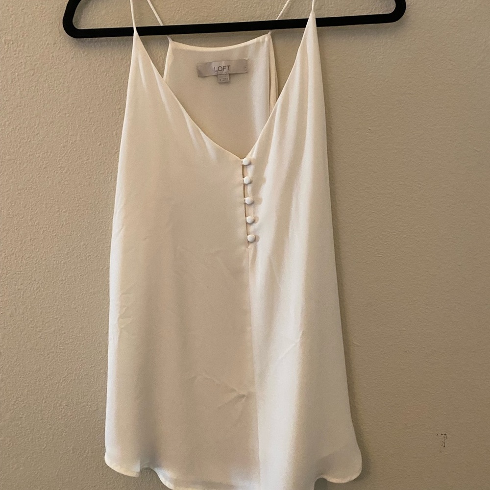 Loft White/Off White Flowy Cami Top